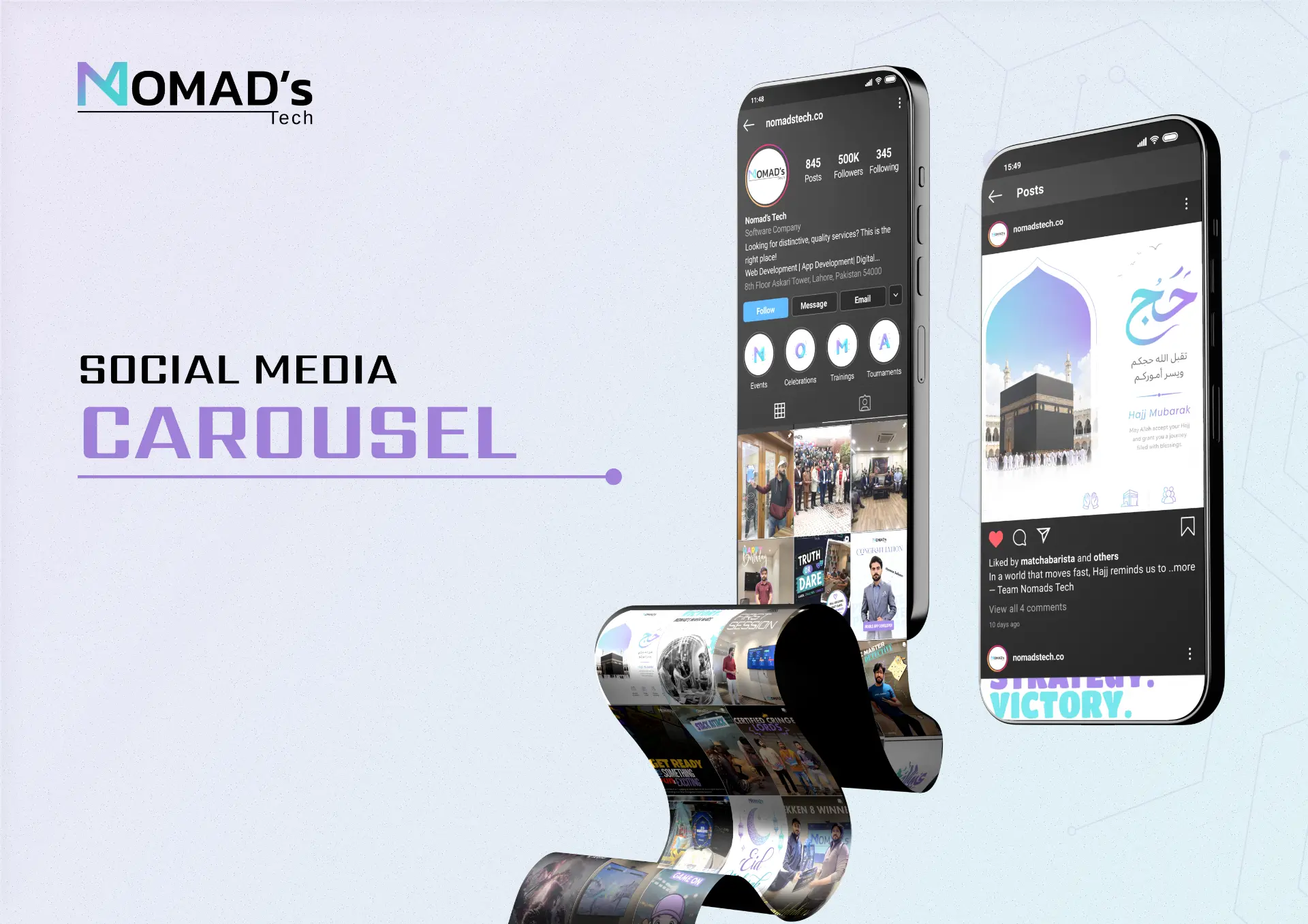 Nomad's Tech social media carousel showcase